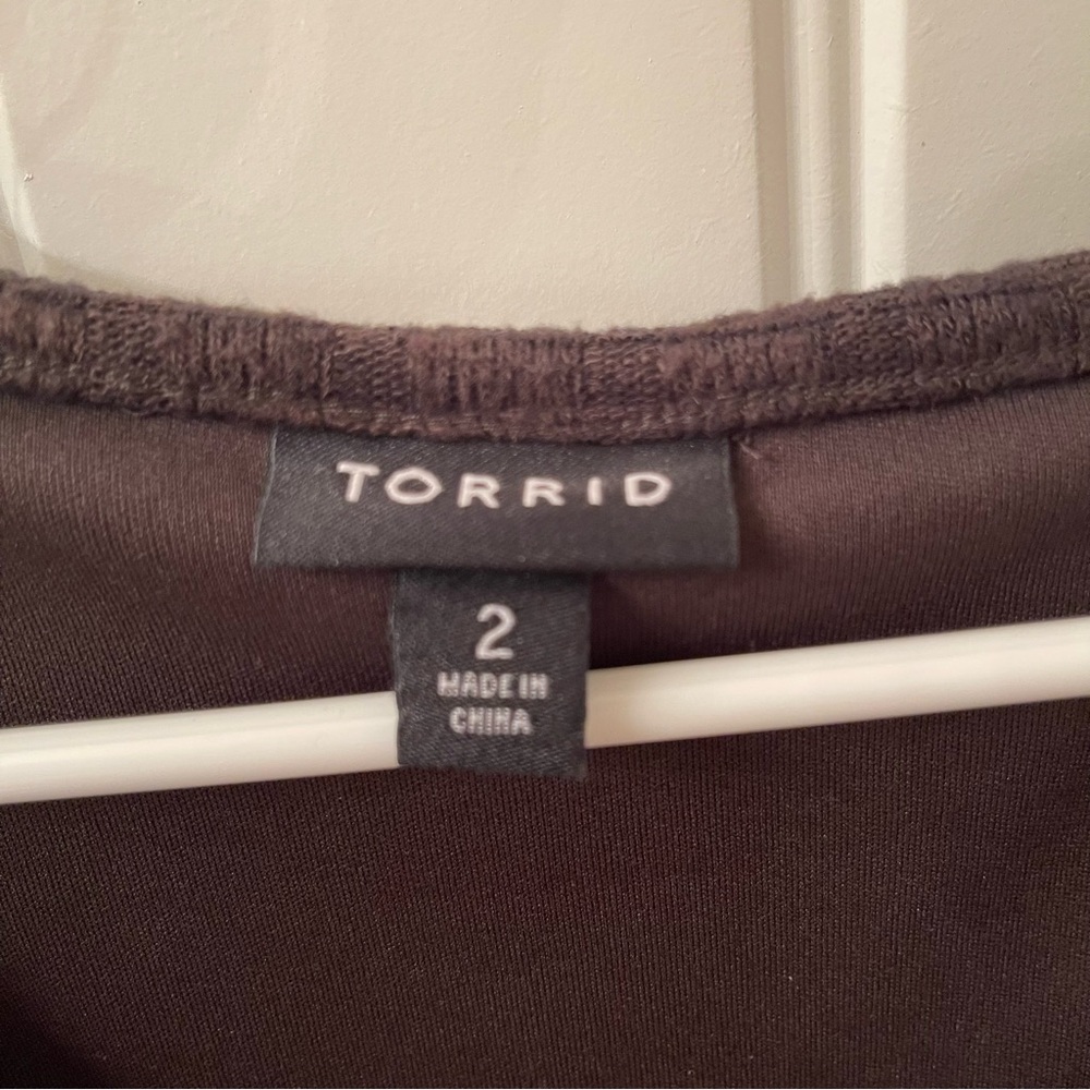 Torrid Women's Charcoal Long Sleeve Knit Dress - Size 2 (18/20) - Picture 3 of 8